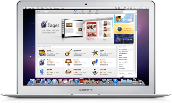 Mac App Store en el MacBook Air