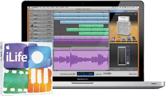 MacBook Pro con GarageBand 11