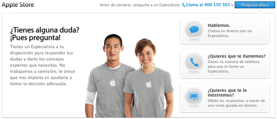 Nueva ayuda online Apple Store