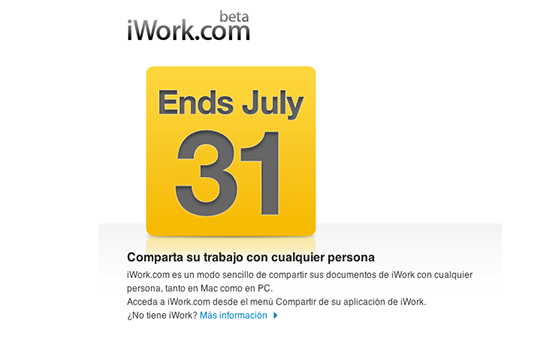 Cierre de iWork.com